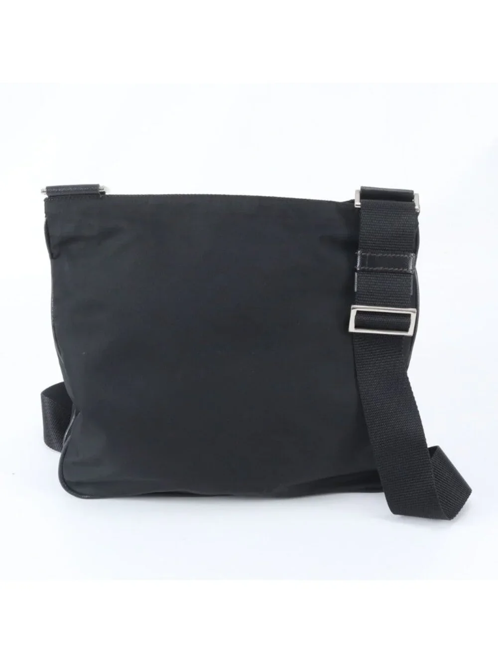 Prada Tessuto Nylon Triangle Logo Leather Shoulder Bag Crossbody Messenger